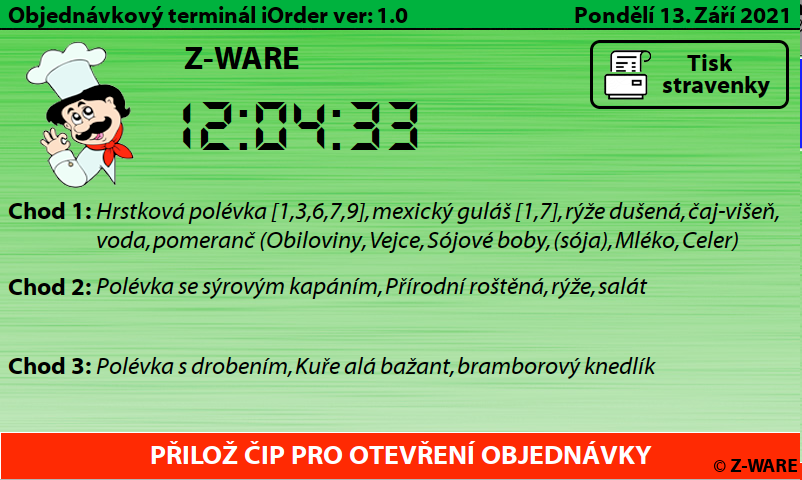 tisk náhradní stravenky