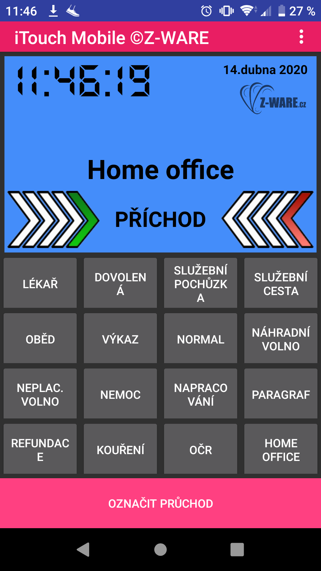 mobilní aplikace s home office